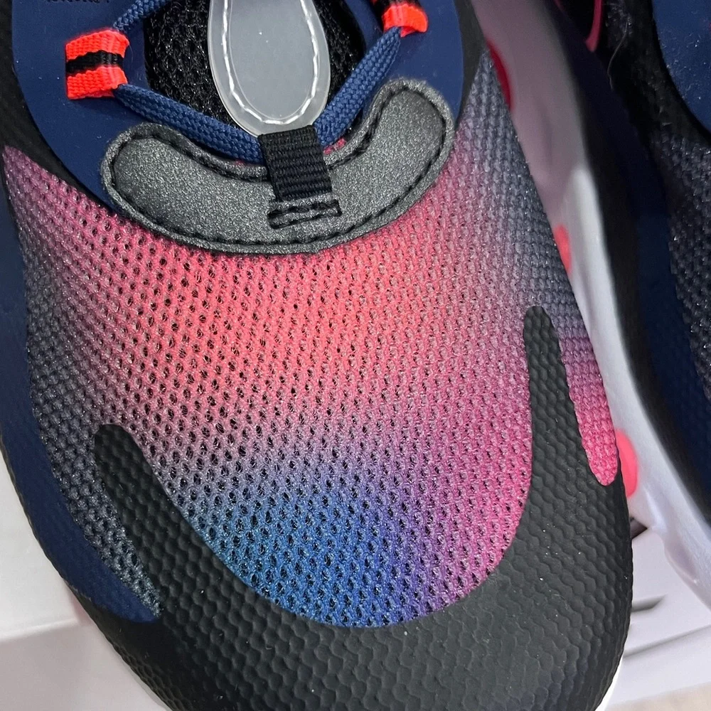 ❤️🖤 Nike Air Max 270 React Navy Black Pink Sneaker - Picture 6 of 9